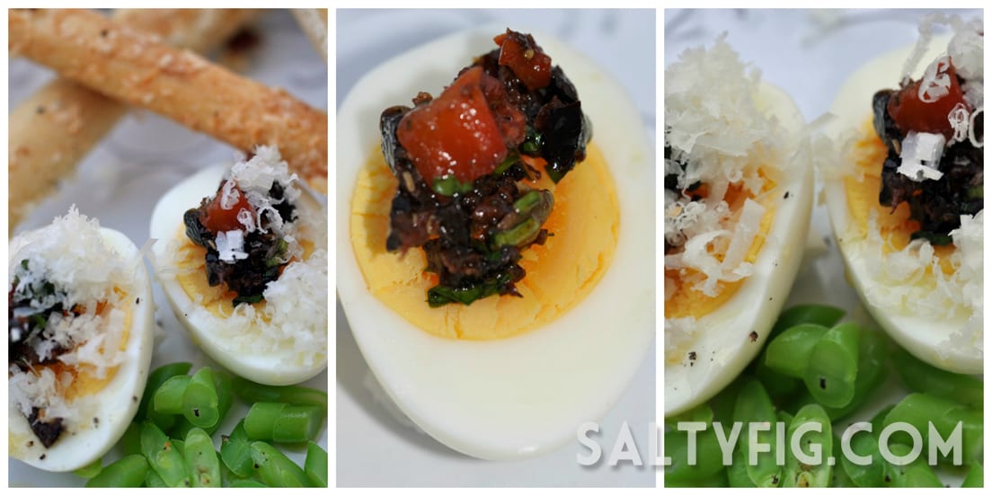 Manchego Deviled Eggs with Tapenade